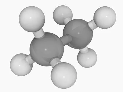 Ethane molecule Stock Illustration