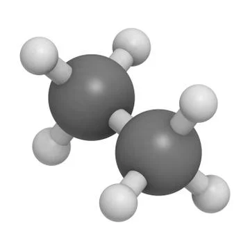 Ethane natural gas component, molecular model Stock Illustration