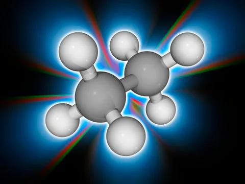 Ethane organic compound molecule Stock Illustration