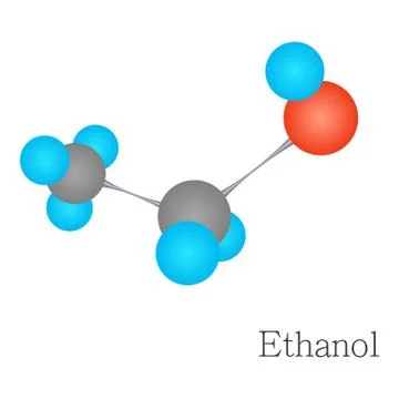 Ethanol 3D molecule chemical science Illustrazione stock
