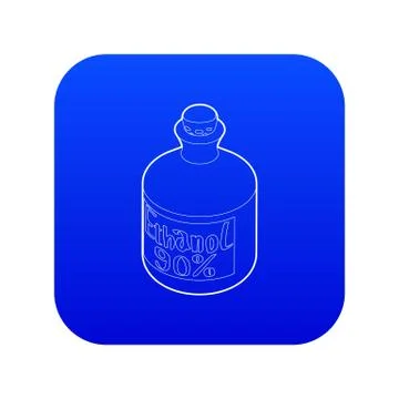 Ethanol in bottle icon blue vector Stock Illustration
