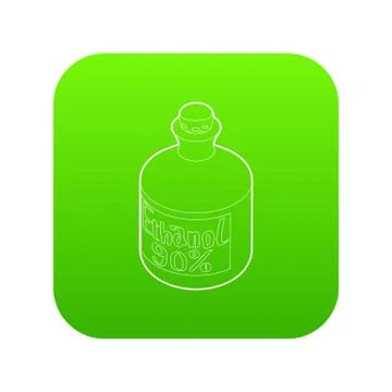 Ethanol in bottle icon green vector Stock Illustration