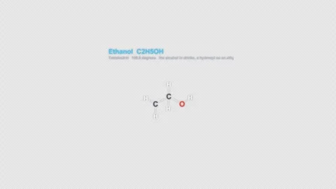 Ethanol C2H5OH Lewis Structure Animation Labeled Alpha 4K Stock-Footage 339310880