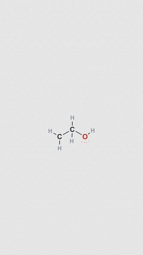 Ethanol C2H5OH Lewis Structure Clean No Text Alpha 4K Vertical 9x16 Light Stock Footage 339506618