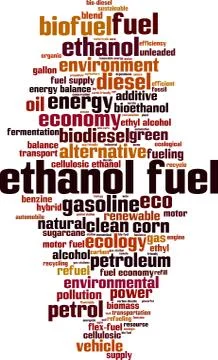 Ethanol fuel word cloud Stock Illustration