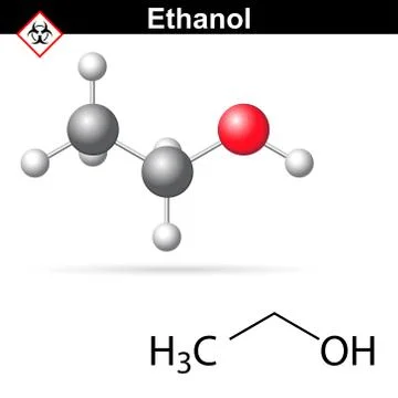 Ethanol molecular structure Stock Illustration