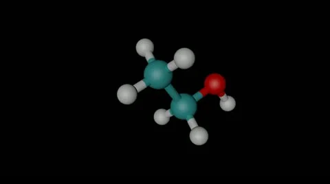 Ethanol molecule with alpha channel Stock Footage 12869674