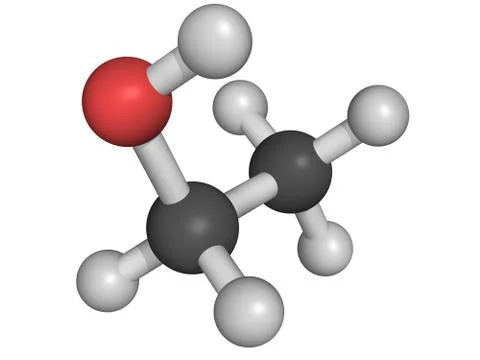 Ethanol molecule chemical structure Stock Illustration