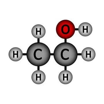 Ethanol molecule icon. Stock Illustration