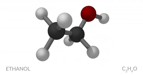 Ethanol molecule, rotating seamless loop, 3d animation, 4k 30fps Stock Footage 78016414