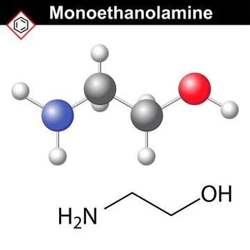 Ethanolamine molecule Иллюстрация