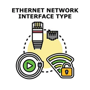 Ethe rnet network interface type connection concept Stock Illustration