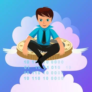 Ether cryptocoin mining flat poster Illustrazione stock