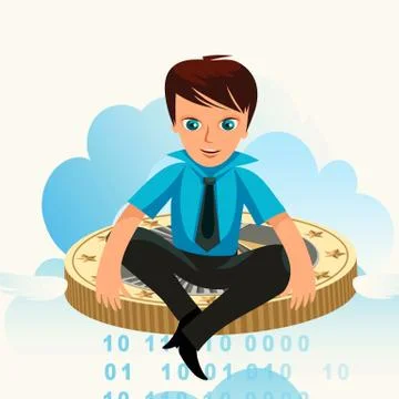 Ether cryptocoin mining flat poster Stock Illustration