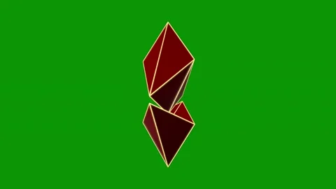 The ether logo on a green background and with red black it yellow an image of Stock Footage 336851497