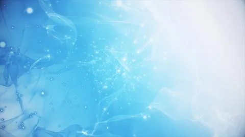 Ethereal blue abstract wave background with glowing sparkles Stock Illustration