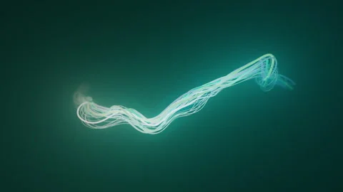 Ethereal Blue Green Cables Flow Loop Stock Footage 319899482