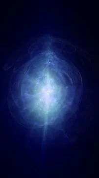 Ethereal blue light explosion forming a nebulous glowing sphere in dark space 스톡 일러스트