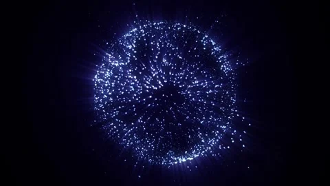 Ethereal Blue Particles Sphere Radiance in the Vastness of Space. Stock Footage 281118405