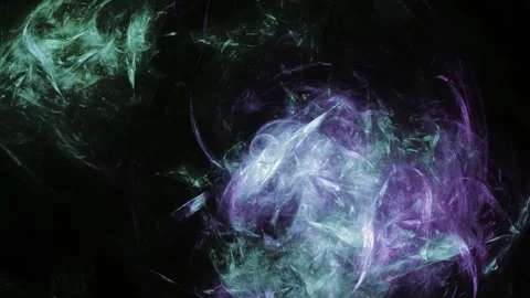 Ethereal Emerald and Violet Nebula Smoke Motion Background Stock Footage 345969922