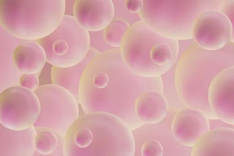Ethereal floating bubbles background in pastel pink hues with subtle shading  Illustrazione stock