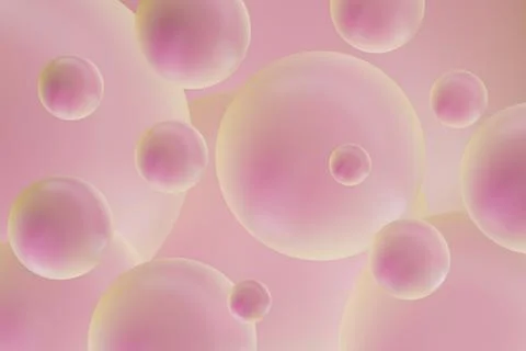 Ethereal floating bubbles background in pastel pink hues with subtle shading  Illustrazione stock