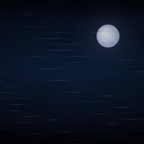 Ethereal full moon glow on deep midnight sky abstract pattern background Stock Footage 345690368
