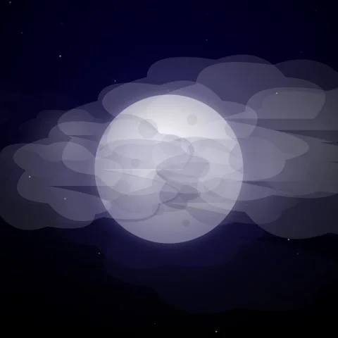 Ethereal glowing full moon behind wispy clouds on a magical cosmic night ba.. Stock Footage 345688865