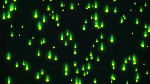 Ethereal glowing green bokeh particles drifting through deep black void spa.. Stock Footage 344516692