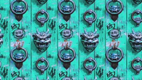 Ethereal Knocker Vertical Motion Stock Footage 306463365