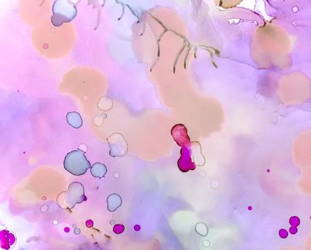 Ethereal Paint Pattern. Liquid Ink Wash Stock Illustration