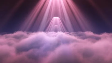Ethereal Pink Cloudscape with Volumetric Light Rays Stock Footage 339056851