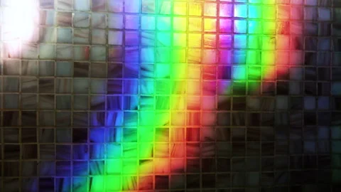 Ethereal Rainbow Reflection with Glassy Shine on a Kitchen Backsplash Stock Footage 303505078