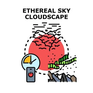Ethereal sky cloudscape natural phenomenon concept Stock Illustration