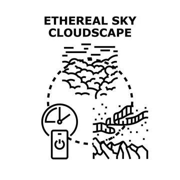 Ethereal sky cloudscape natural phenomenon concept Stock Illustration