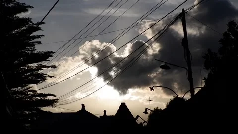 Ethereal Sunset Clouds with Crepuscular Rays Stock Footage 274405241