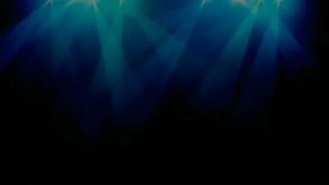 Ethereal Teal Light Beams Radiating in Dark Void. Stockbeeldmateriaal 332551953