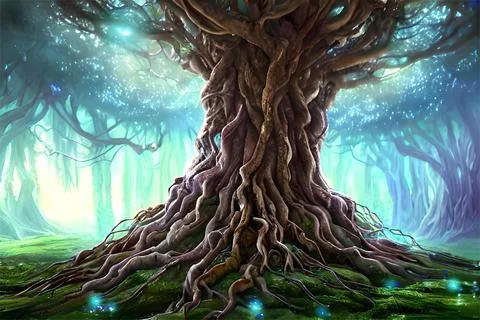 Ethereal Tree of Life Stock Illustration
