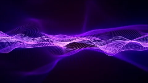 Ethereal waves of bright particles with soft purple blue glow effect Stock Footage 275840876
