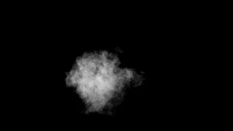 Ethereal White Cloud on Black Background Creating Mystical Atmosphere in Ab.. Stock Footage 341780987