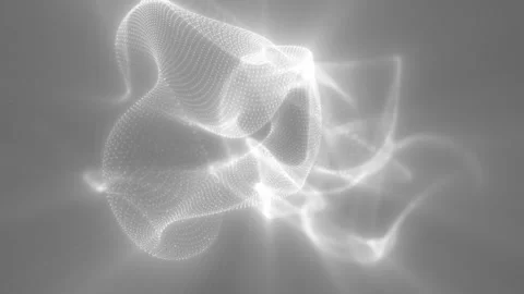 Ethereal white glowing light forms delicate abstract waves, bending and shi.. Vídeos de archivo 315448298