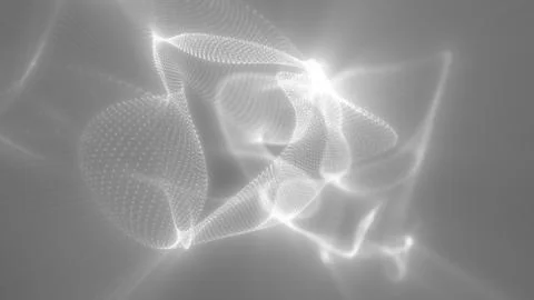 Ethereal white glowing light forms delicate abstract waves, bending and shi.. 스톡 일러스트