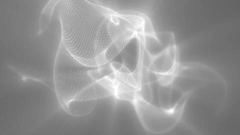 Ethereal white glowing light forms delicate abstract waves, bending and shi.. Stock Photos