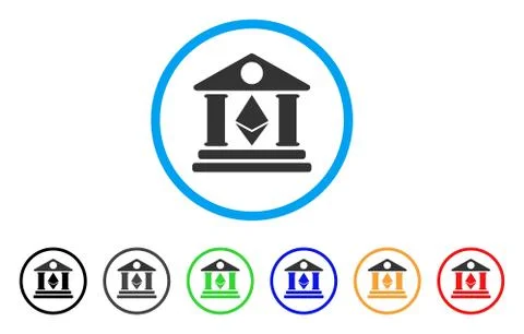 Ethereum Bank Building Rounded Icon Ilustración de archivo