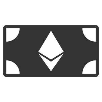 Ethereum Banknote Flat Icon Illustrazione stock