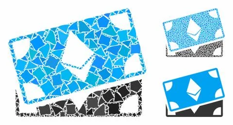 Ethereum banknotes Mosaic Icon of Bumpy Elements Stock Illustration