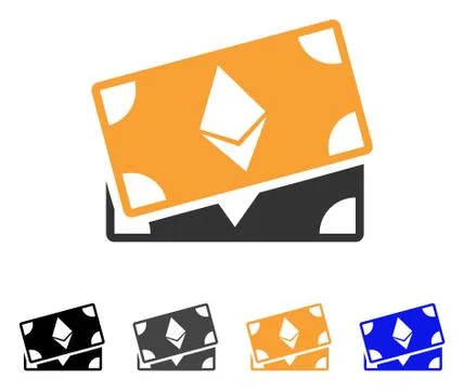 Ethereum Banknotes Vector Icon Stock Illustration