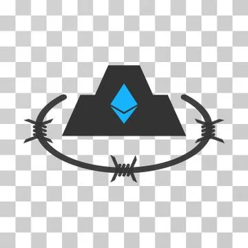 Ethereum Barbwire Citadel Vector Icon Stock Illustration