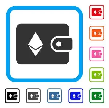 Ethereum Billfold Framed Icon Stock Illustration