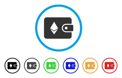 Ethereum Billfold Rounded Icon Stock Illustration